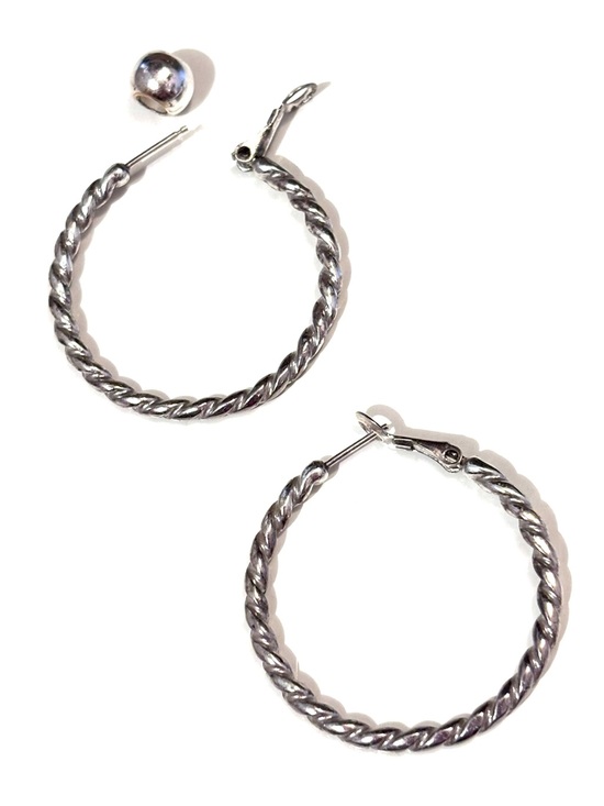 Brighton Jewelry - Brighton Twist Hoop Charm earrings Hold mini & regular charms Silver Retired
